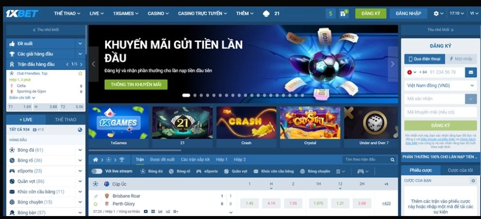 Registration Process at 1xBet Casino Website